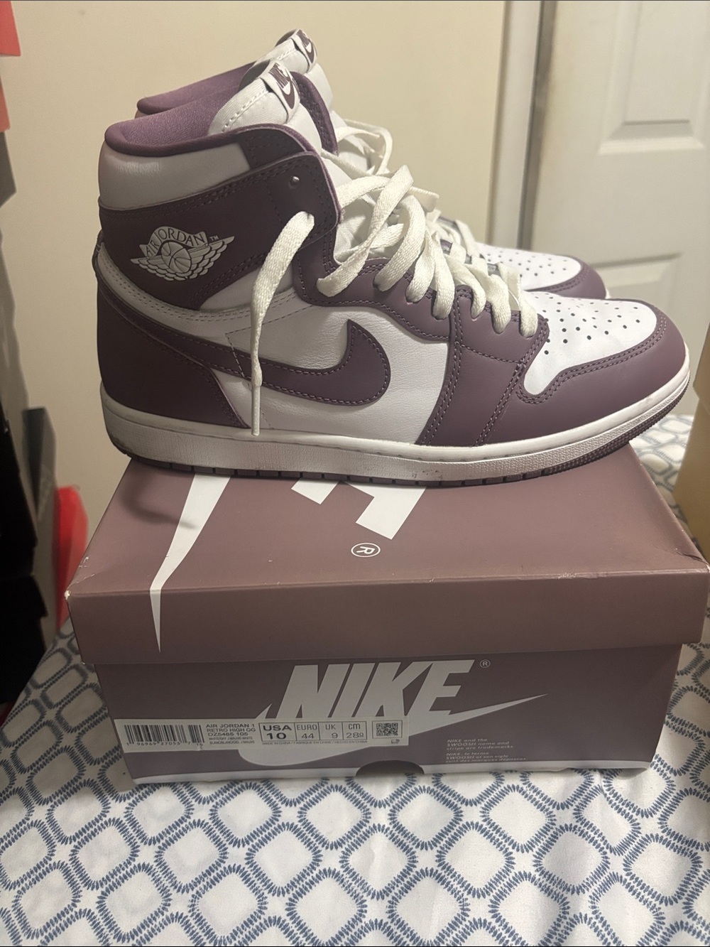 Nike Air Jordan 1 High Purple and White Men’s Sneakers